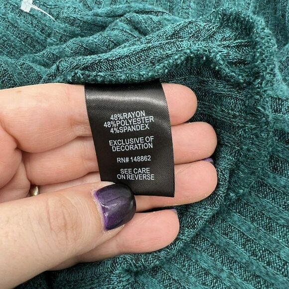 Torrid green ribbed pullover 1/4 zip sweater size 2X - Picture 4 of 4